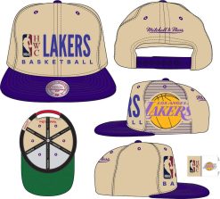 Mitchell & Ness Hats OSFM / Sand Los Angeles Lakers Mitchell & Ness Men's Big Face Logo HWC Snapback Hat